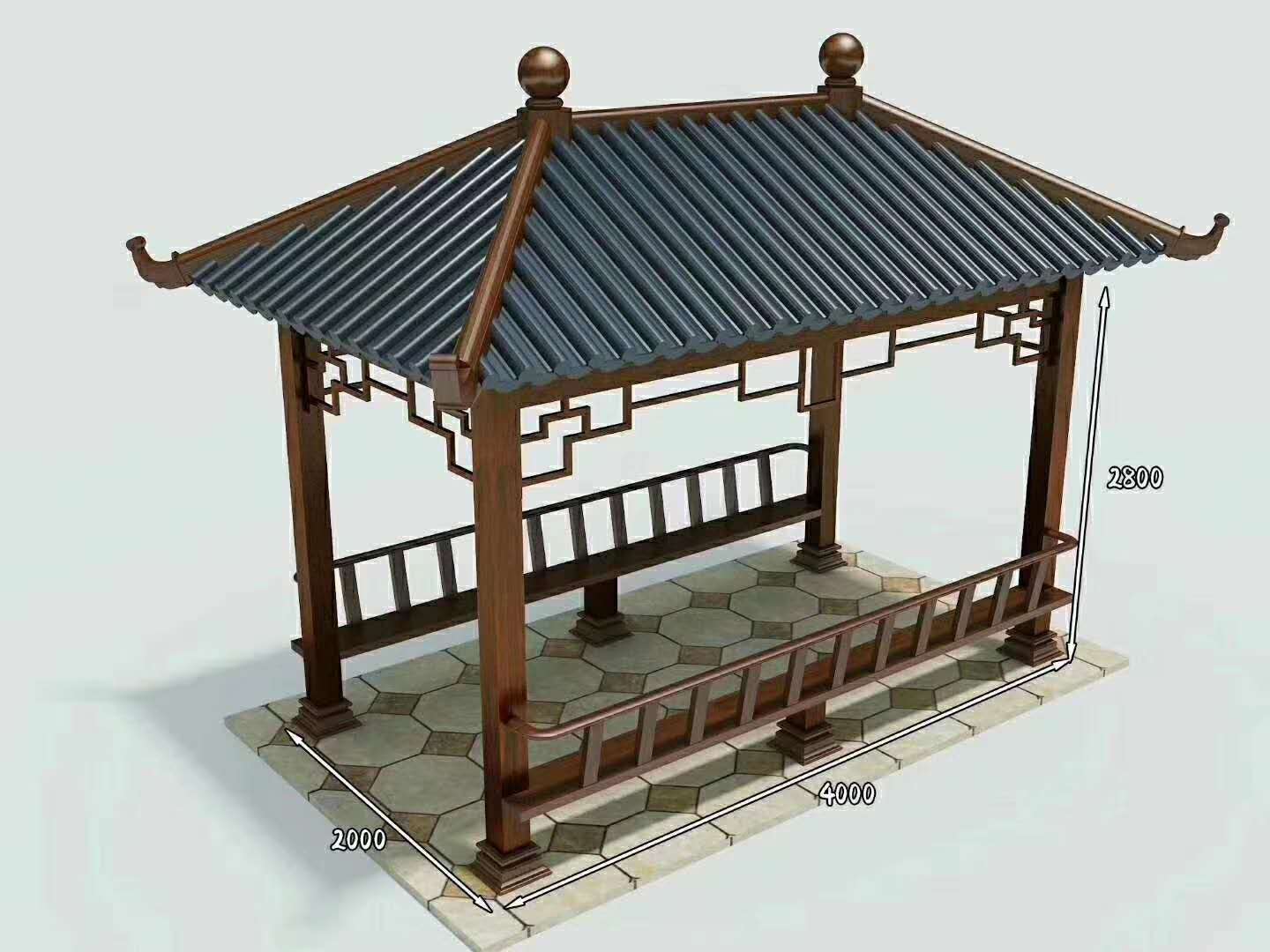 琉璃瓦涼亭